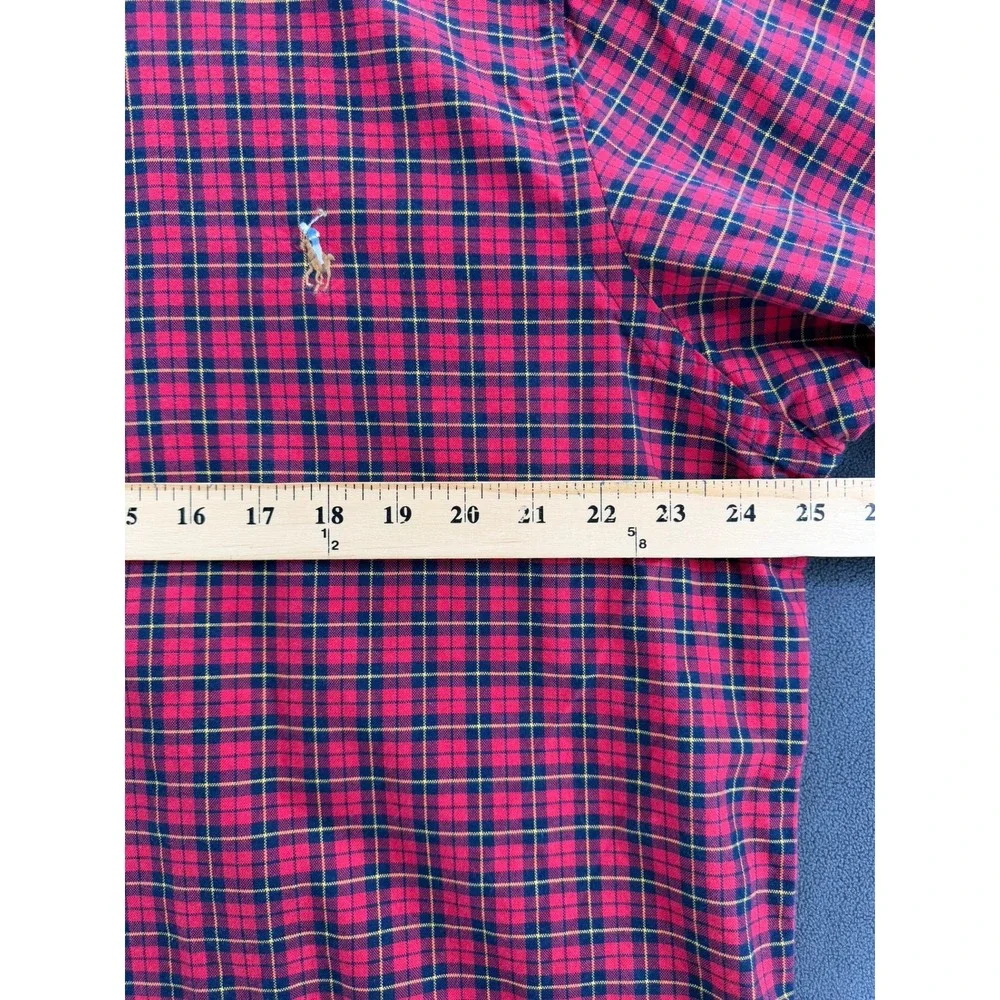 Polo Ralph Lauren Mens XL Classic Fit Red Plaid Button Down Shirt Long Sleeve